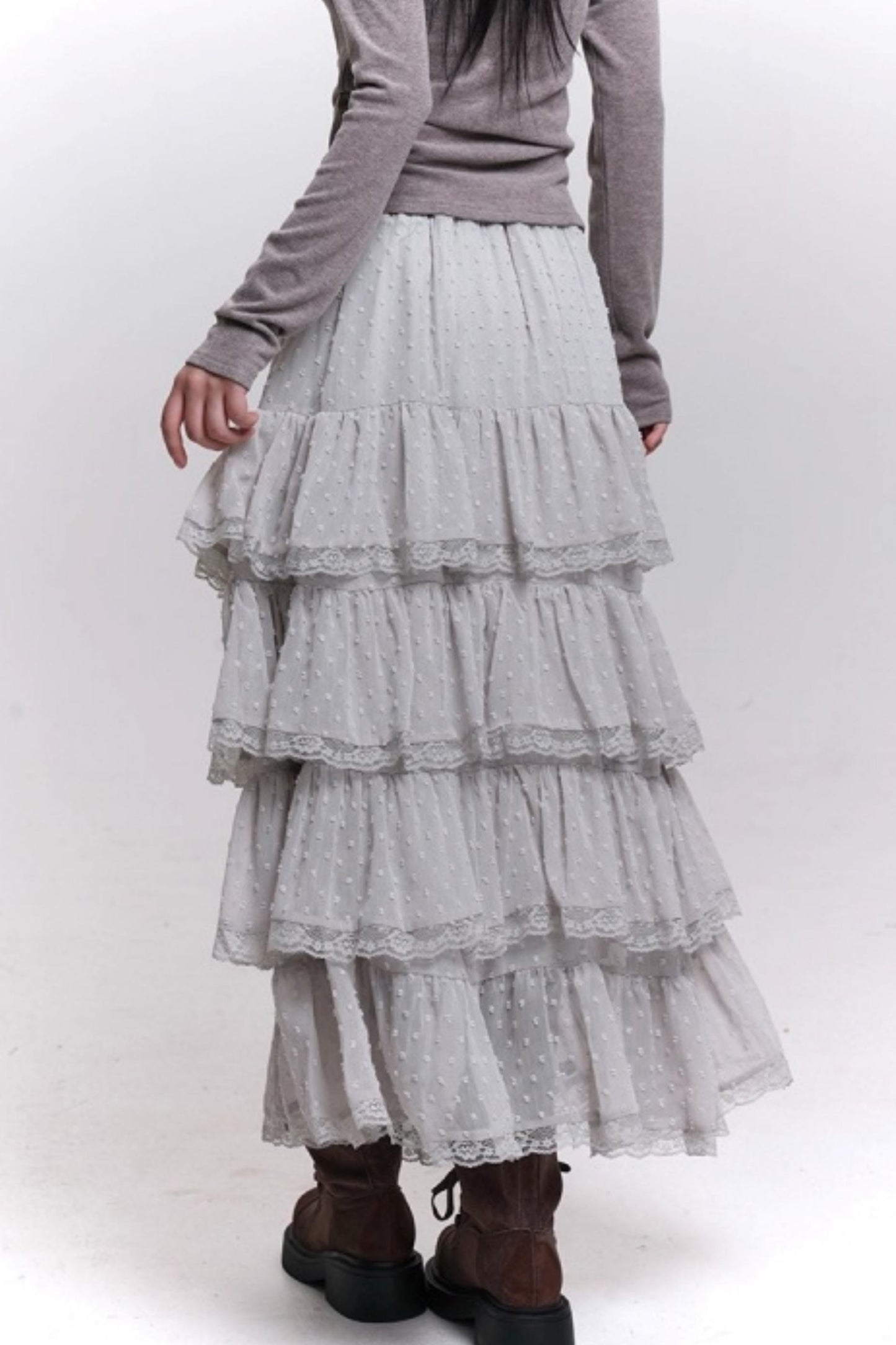 A-Line Chiffon Mesh Skirt