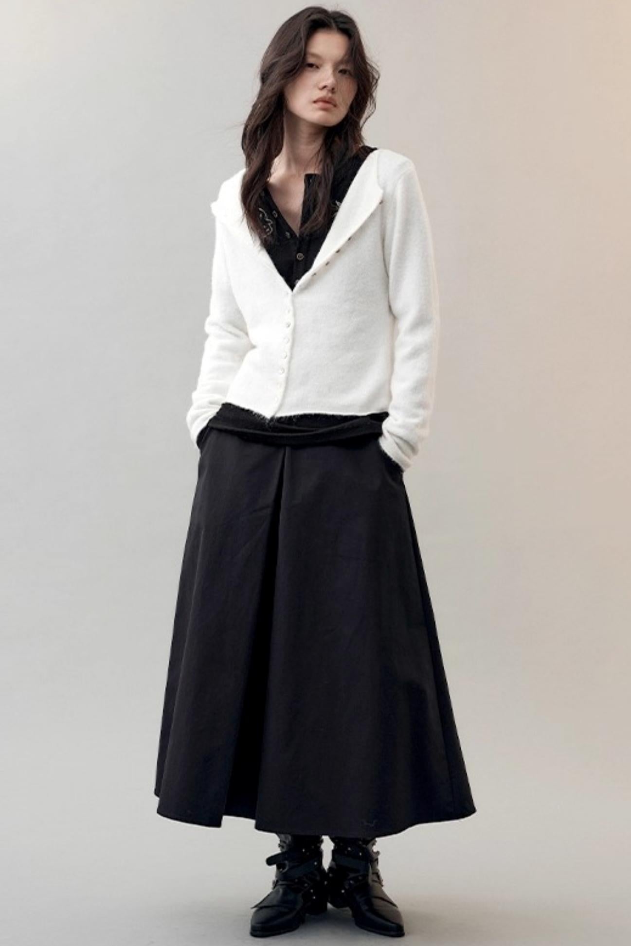 Chic Overlapping Waist Deconstructed Skirt