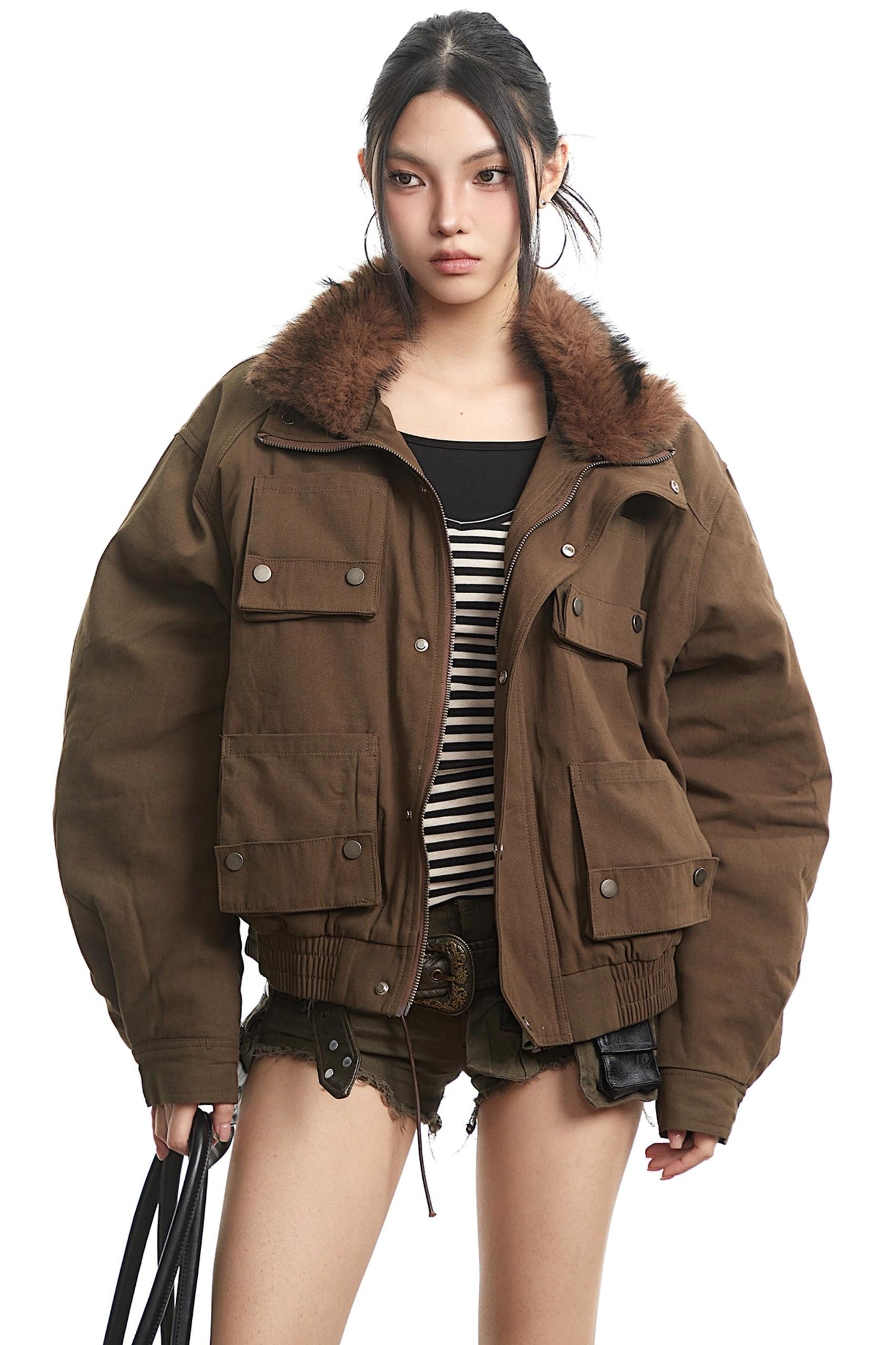 Vintage Paneled Dark Brown Jacket