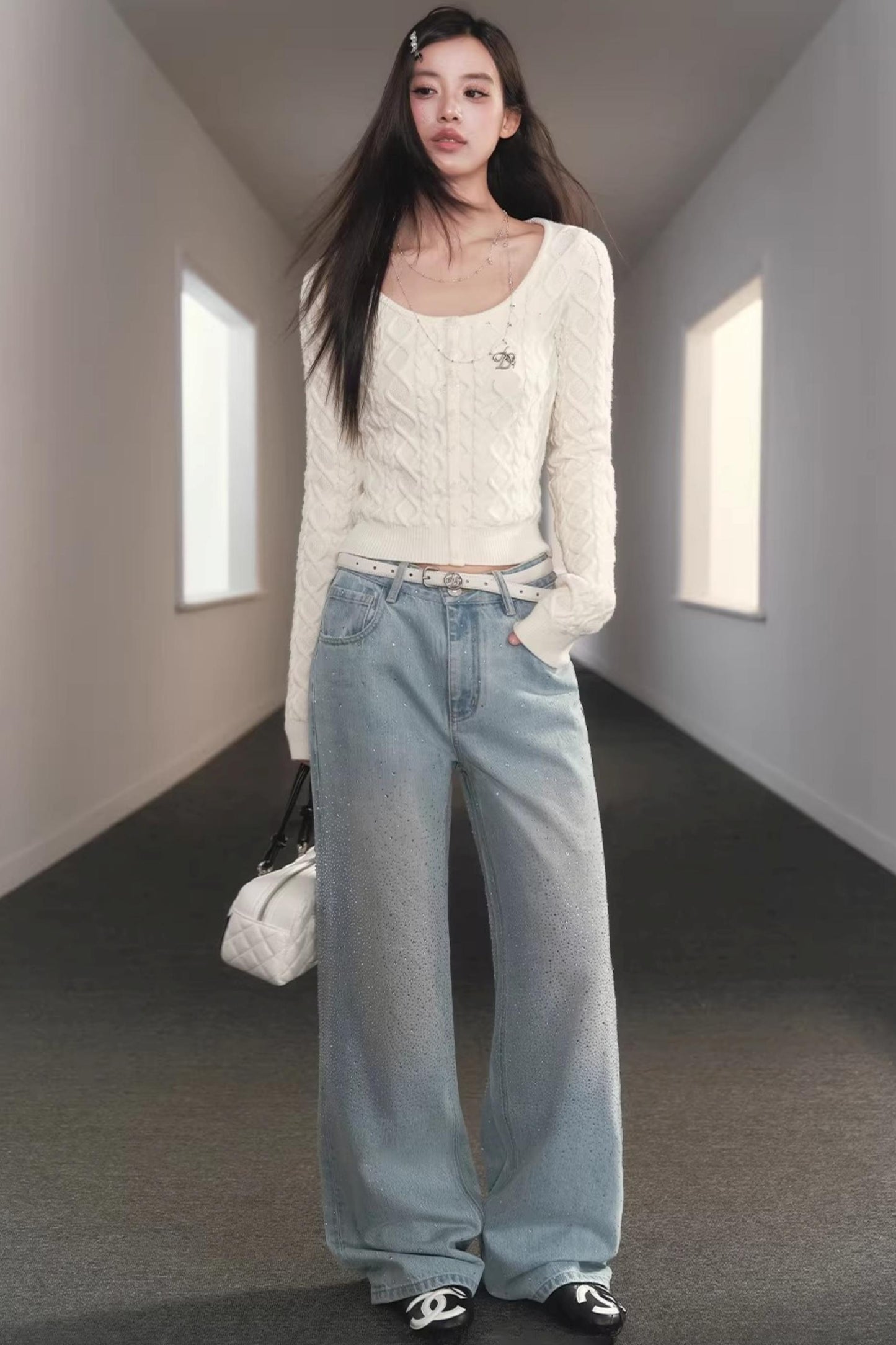 Starry Sky Rhinestone Jeans