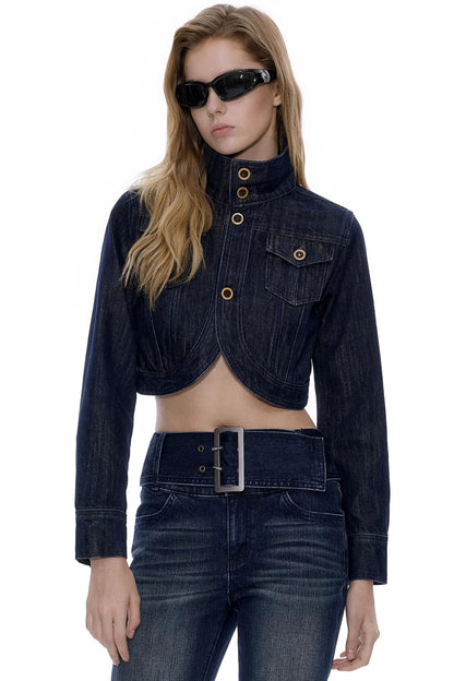 Structural Silhouette Short Denim Jacket