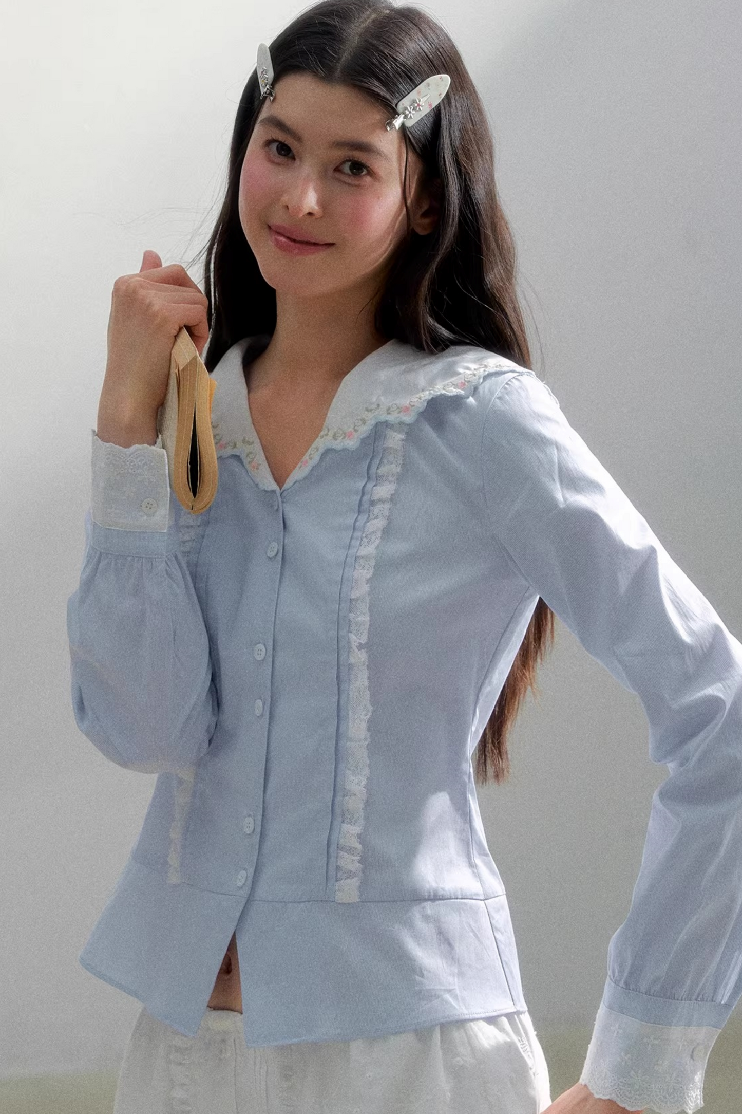 Sea of Spring Embroidered Blouse