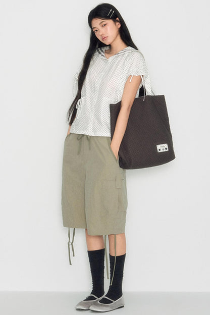 Vintage Polka Dot Canvas Shoulder Bag