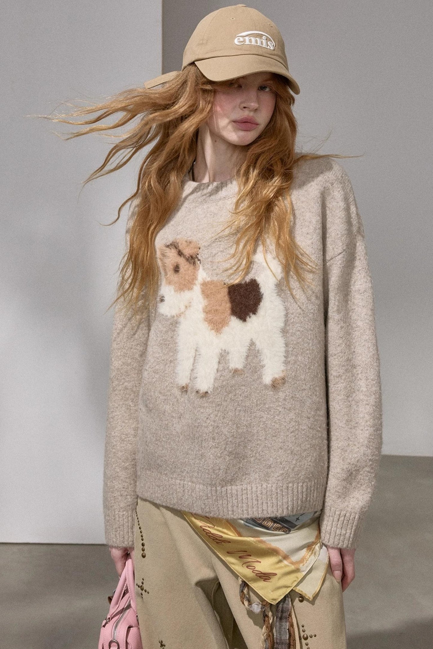 Puppy Jacquard Cloud Sweater