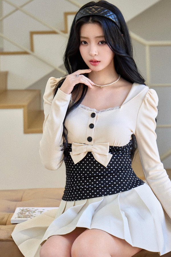Polka Dot Bow Skirt Set-Up