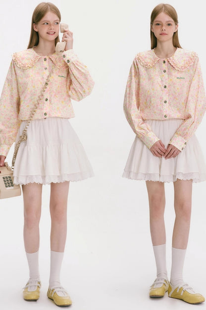 Love Balloon Flower Lapel Shirt