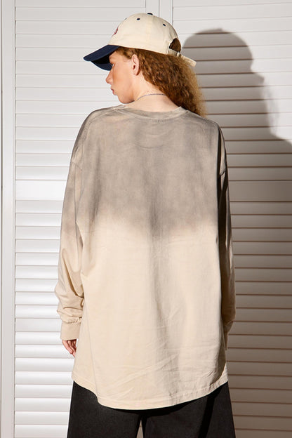 Gewaschenes Gradient Langarmshirt 