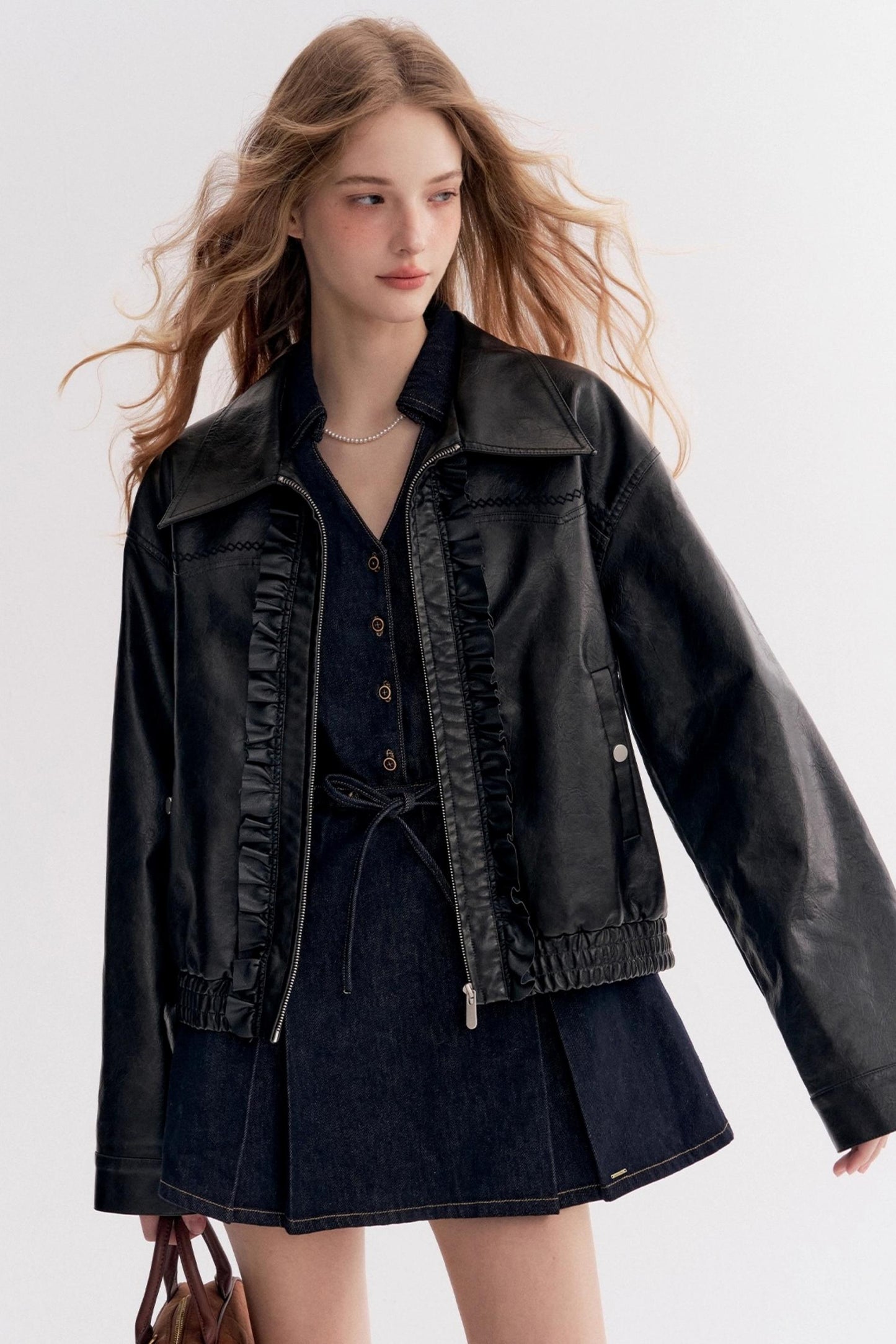 Lazy Cotton V-Neck Denim A-Line Dress