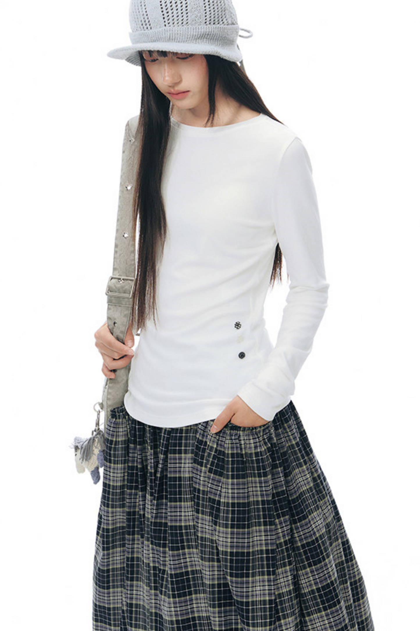 Decorative Button Layered Top