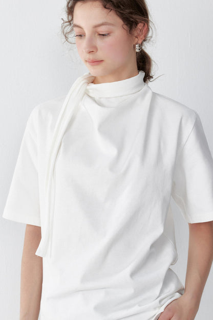 White And Black Cotton Simple T-Shirt