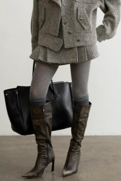 Herringbone Wool Silhouette Jacket Set-Up