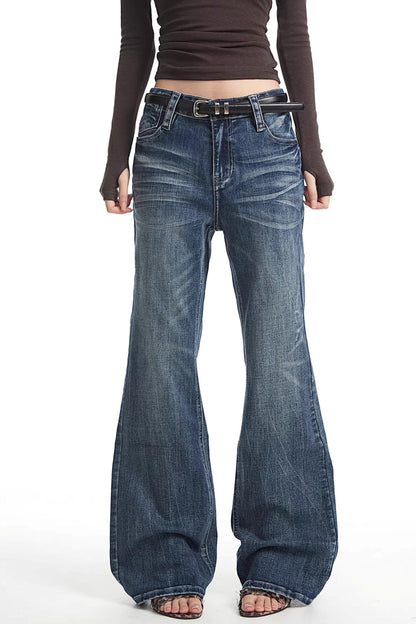 Retro Flared Denim Pants