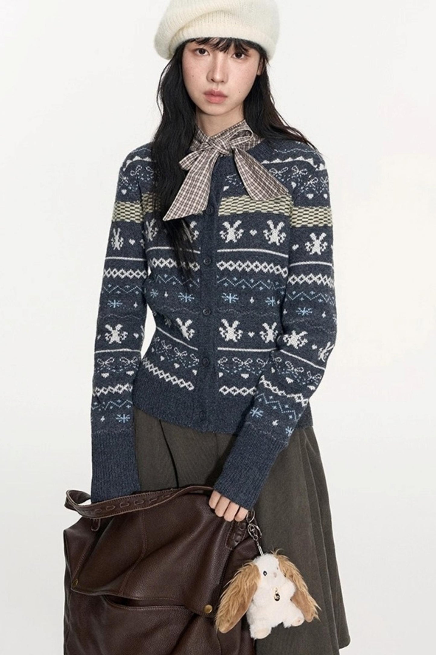 Corduroy Split A-Line Skirt