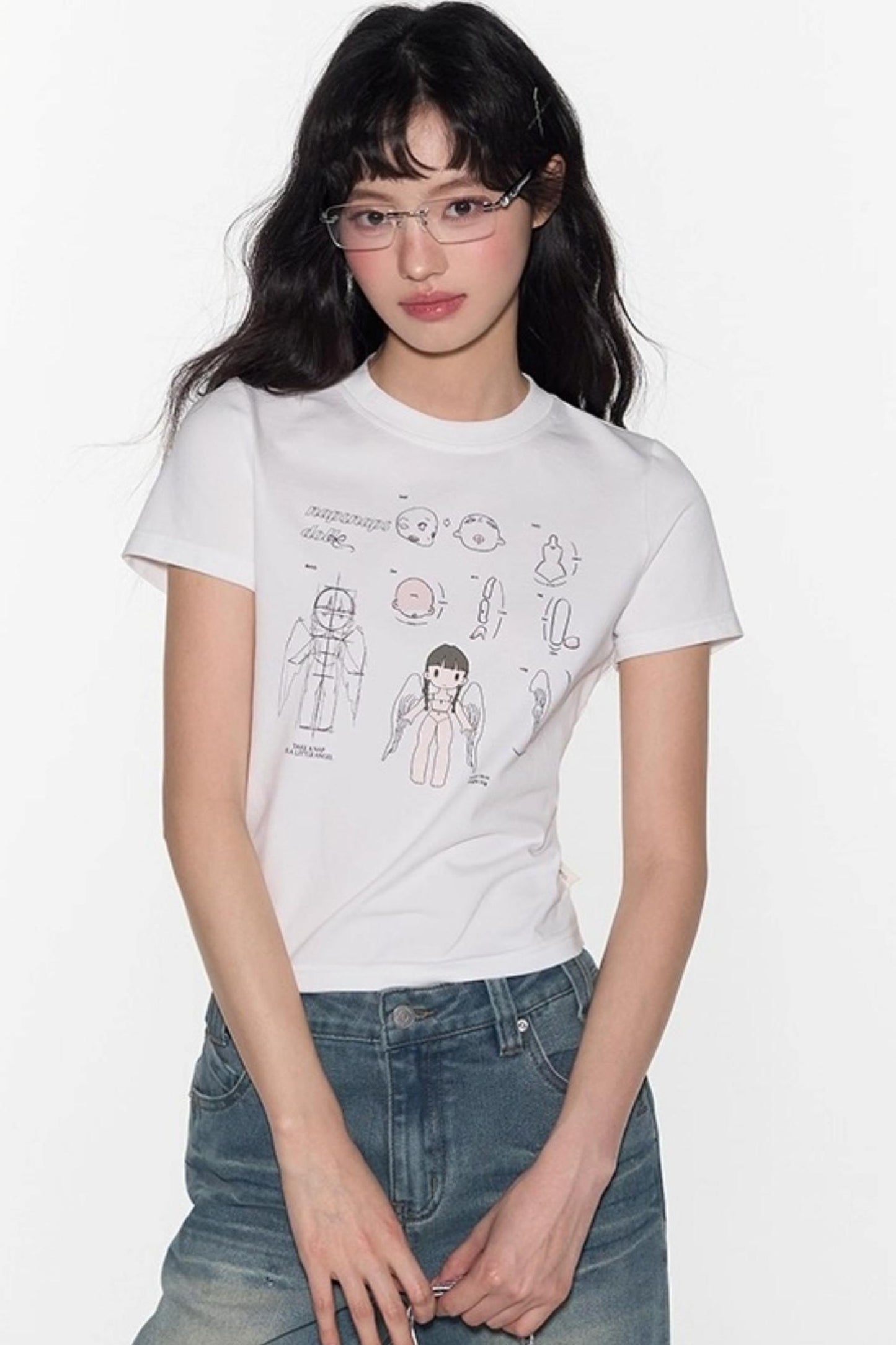 Spring American Shoulder Crop Top