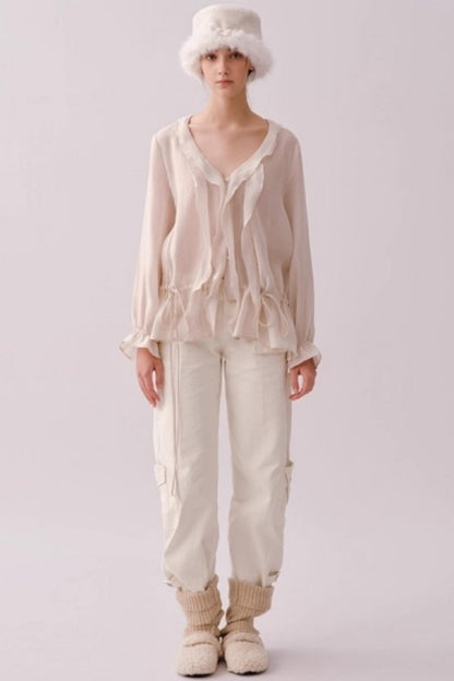 Retro Cotton Wide-Leg Pants