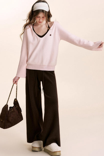 Rose Wool Hooded Knit Set-Up