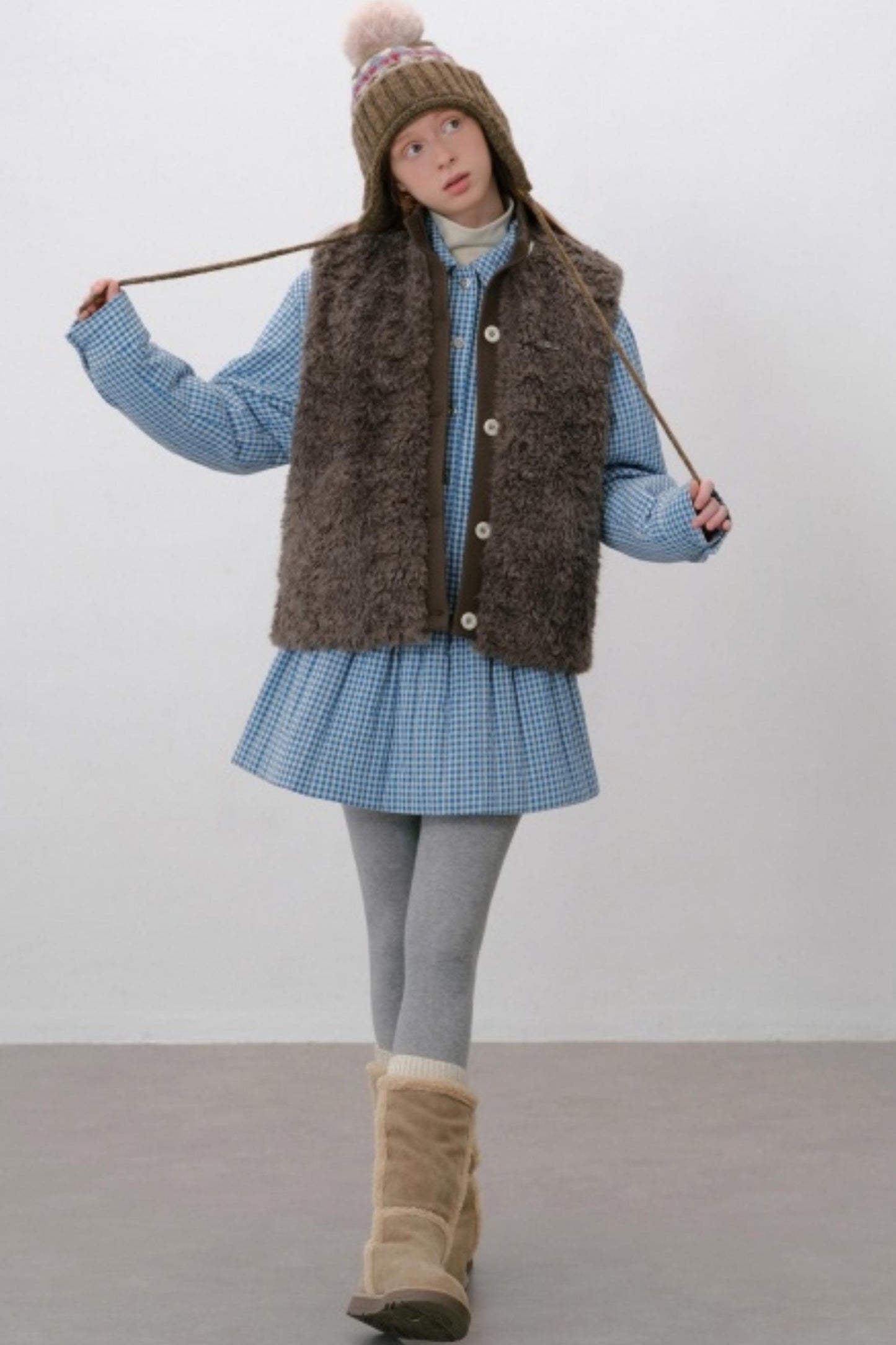 Elasticated Plaid Quilted A-Line Skirt