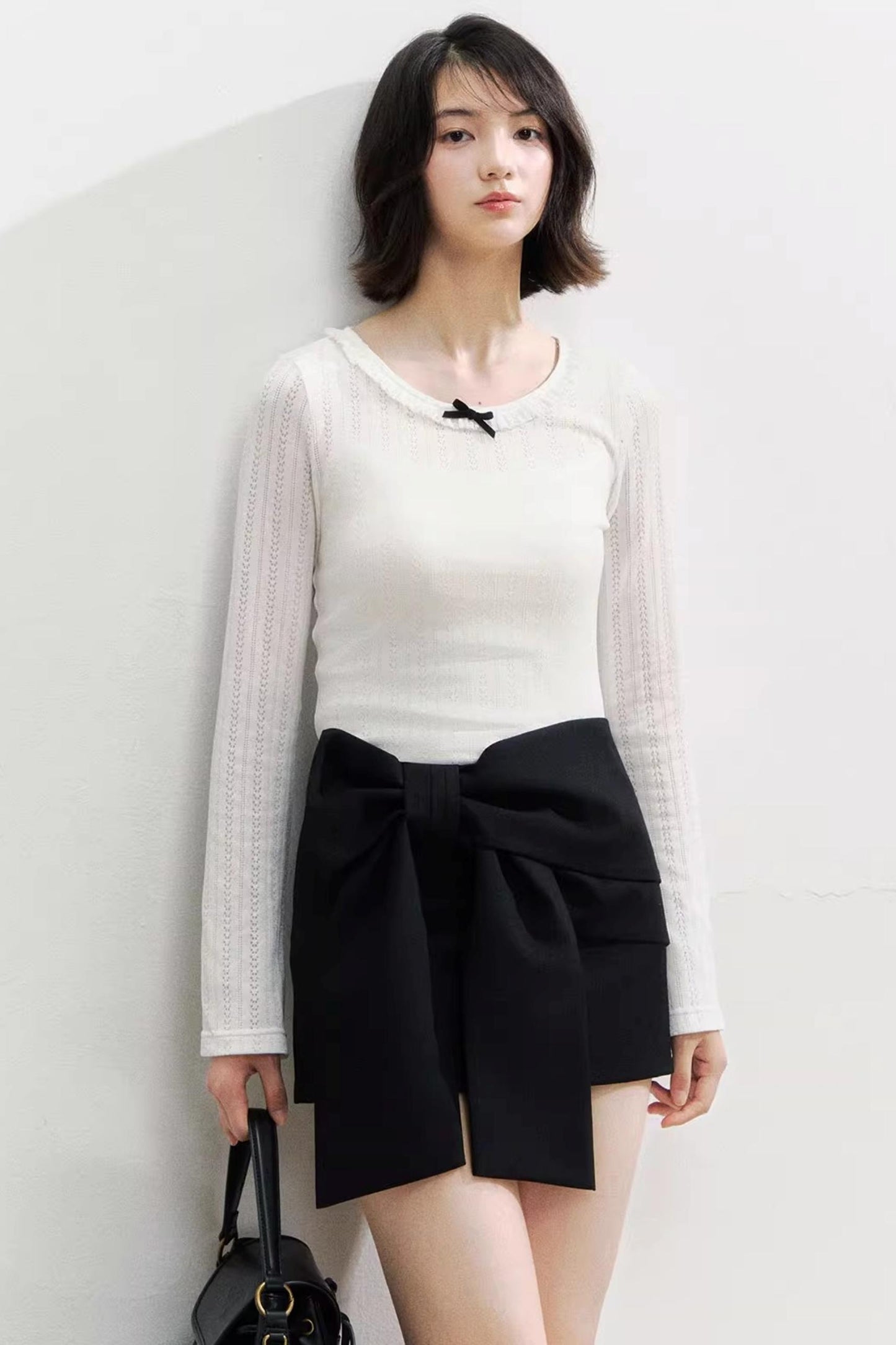Three-Dimensional Bow Design Short Skirt