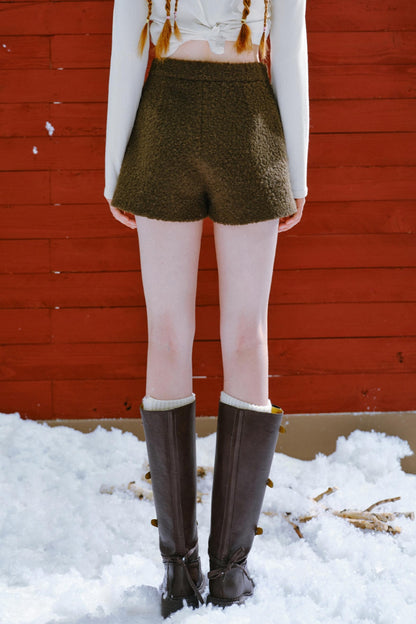 Warm A-Line Wool Shorts