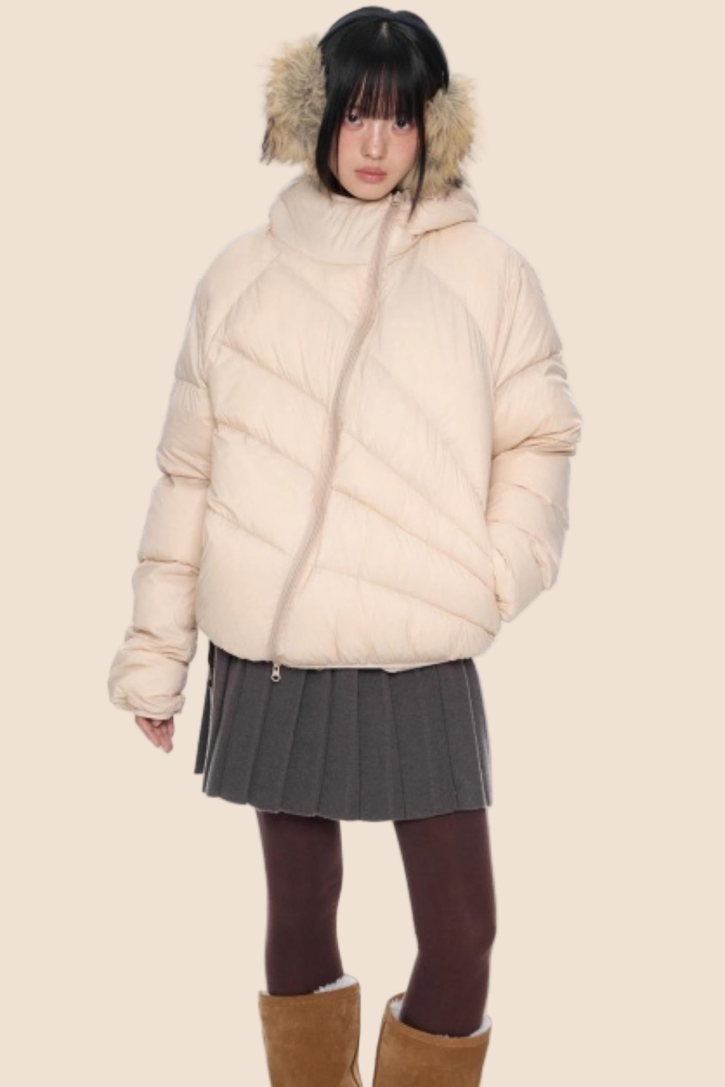 Deconstructed Hooded Down Jacket