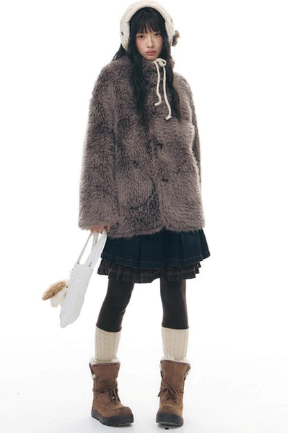 Patchwork Red Plaid Denim Skirt