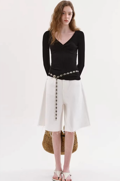 Pure Cotton Hollow Knit Top