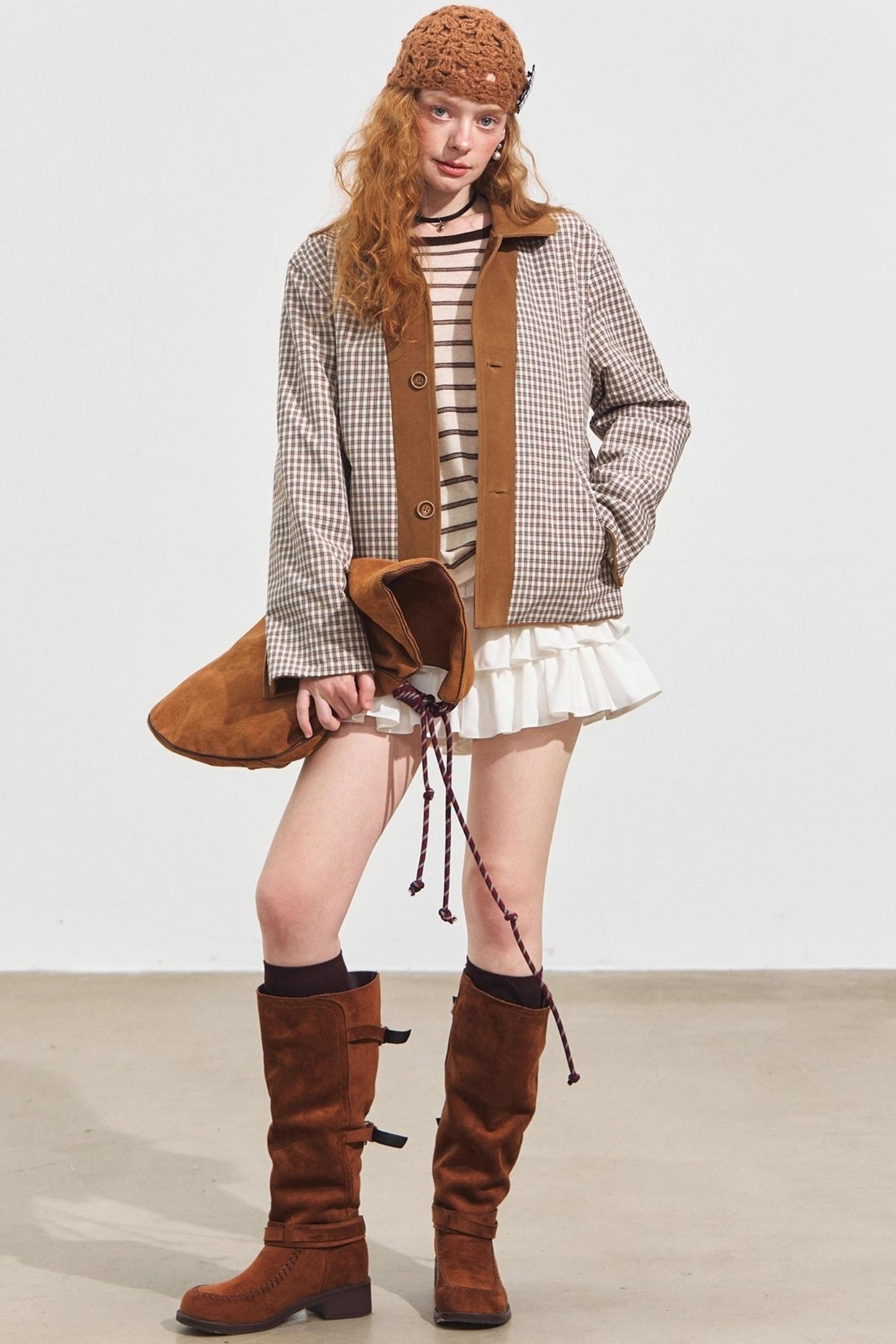 Suede Doll Collar Jacket