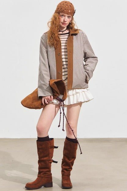 Suede Doll Collar Jacket