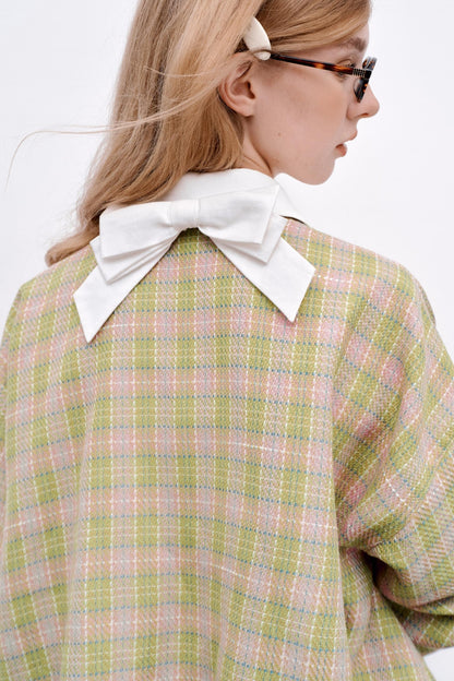 Pink Green Plaid Flower Jacket