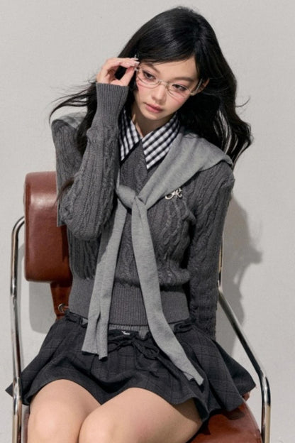 Unfinished Poem Plaid Sweater