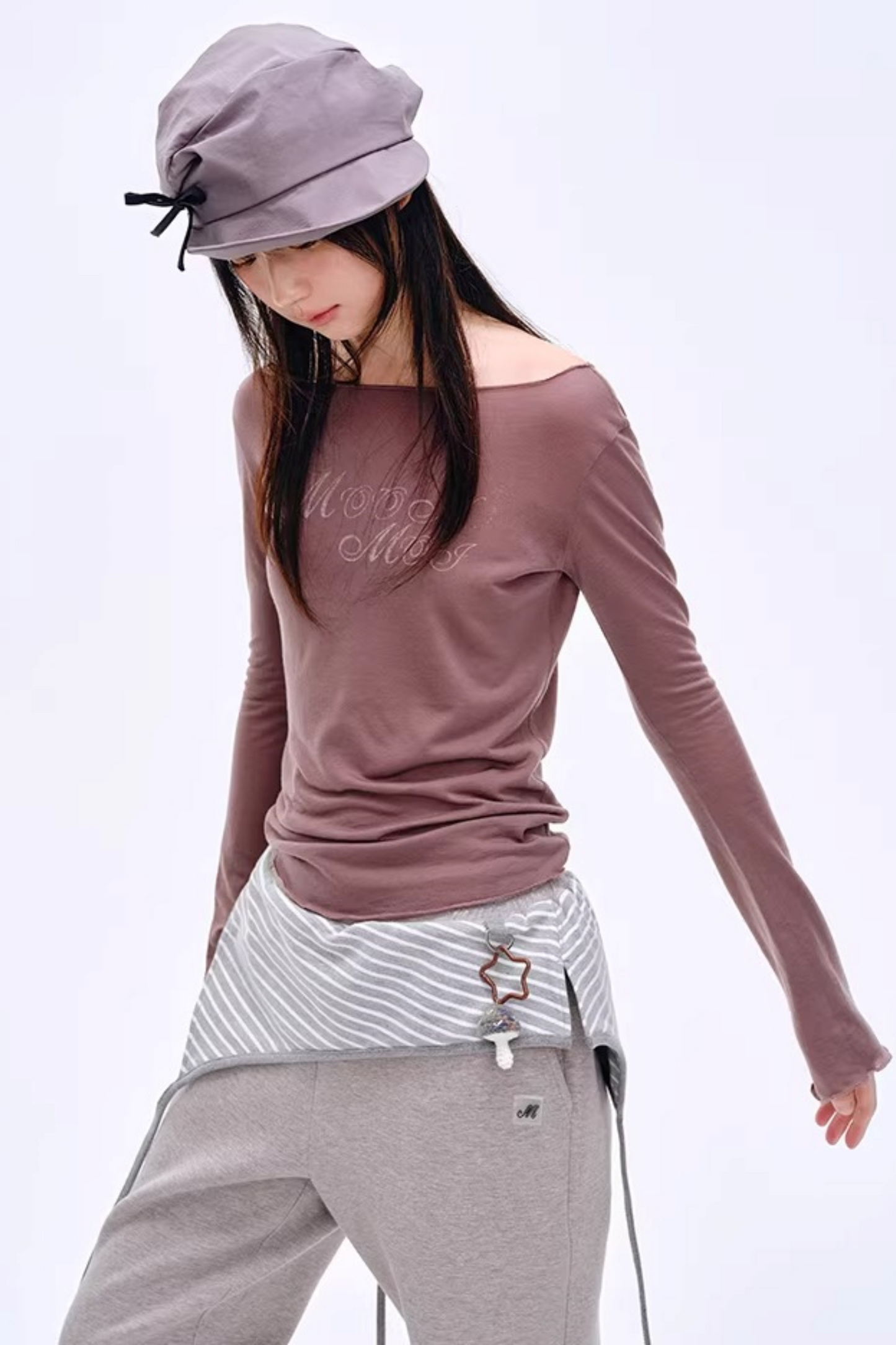Distressed Letter Print Sweater