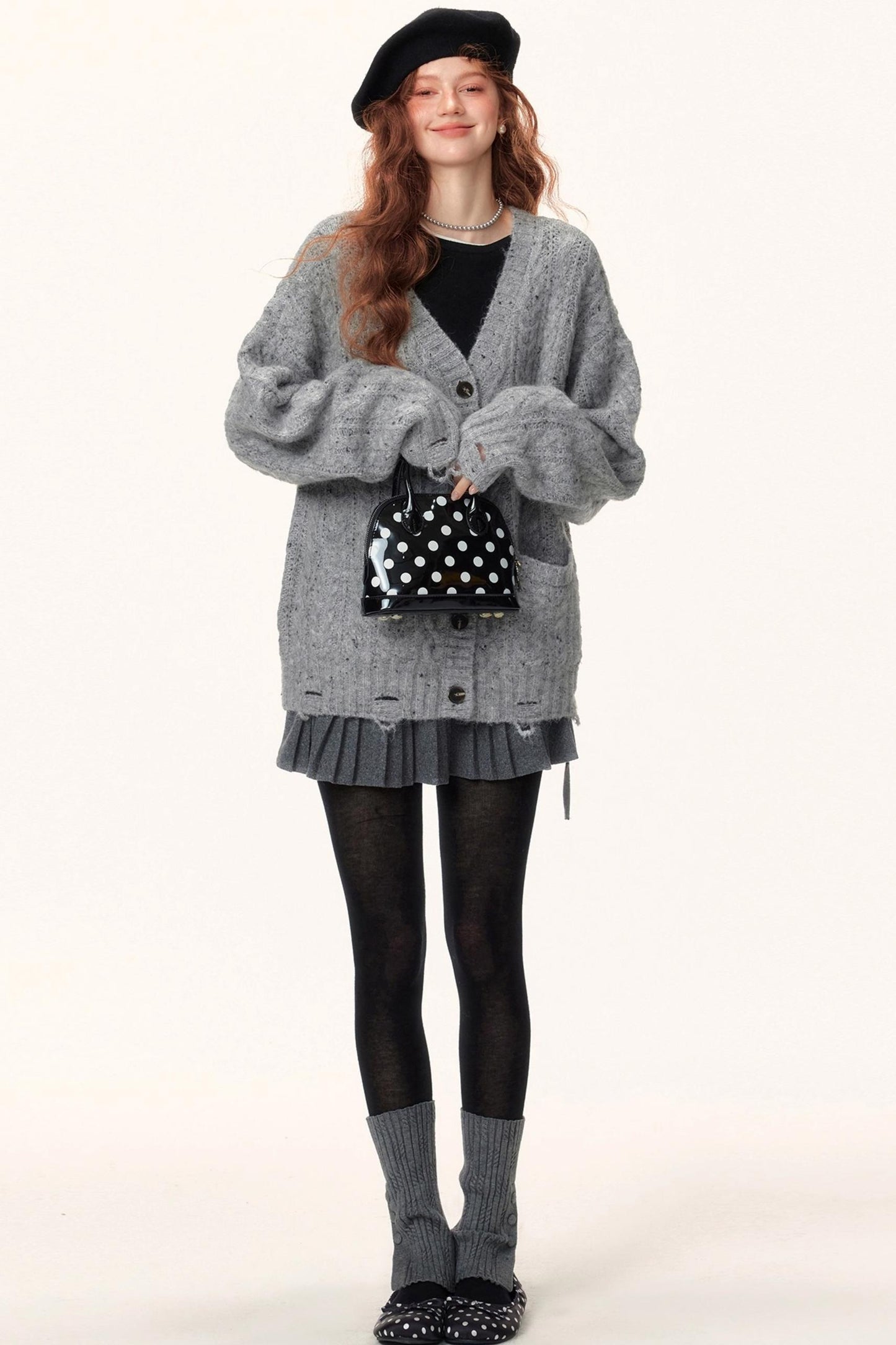 Atmospheric Irregular V-Neck Cardigan