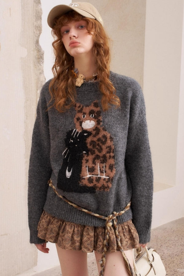Leopard Crew Neck Sweater