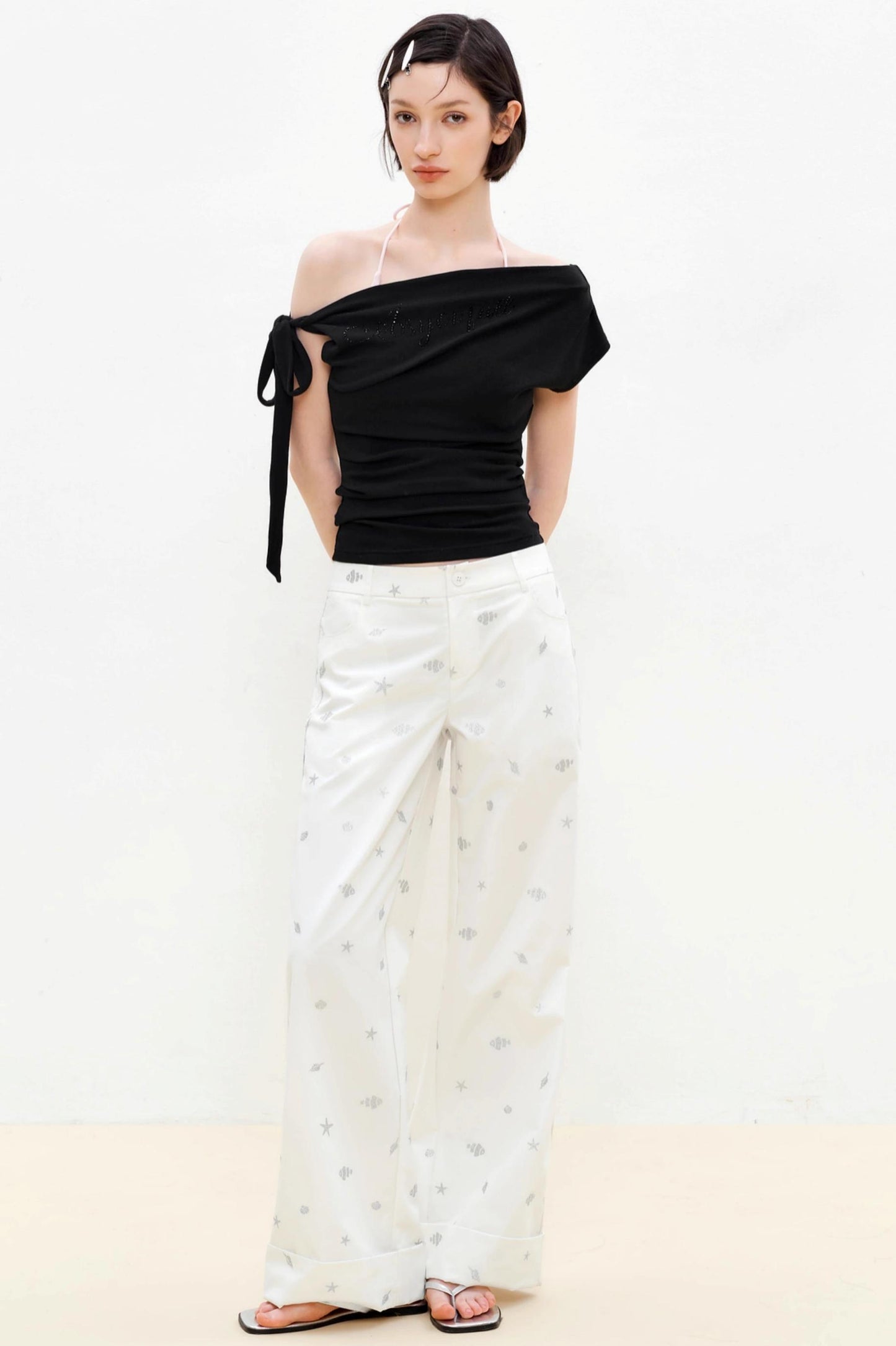 White Summer High-Waisted Straight Jeans