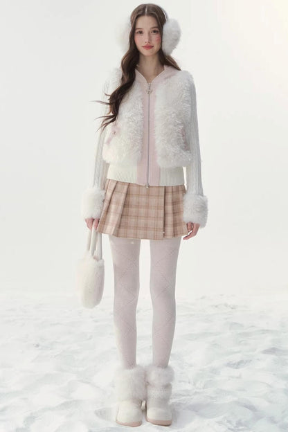 Eco-Friendly Fur Patchwork Jacket