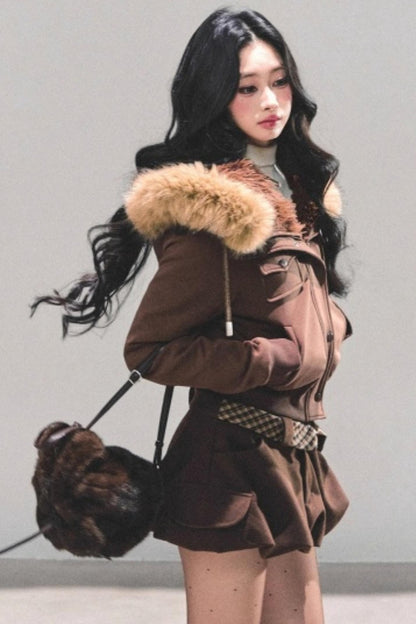 Winter Plush Hooded Coat