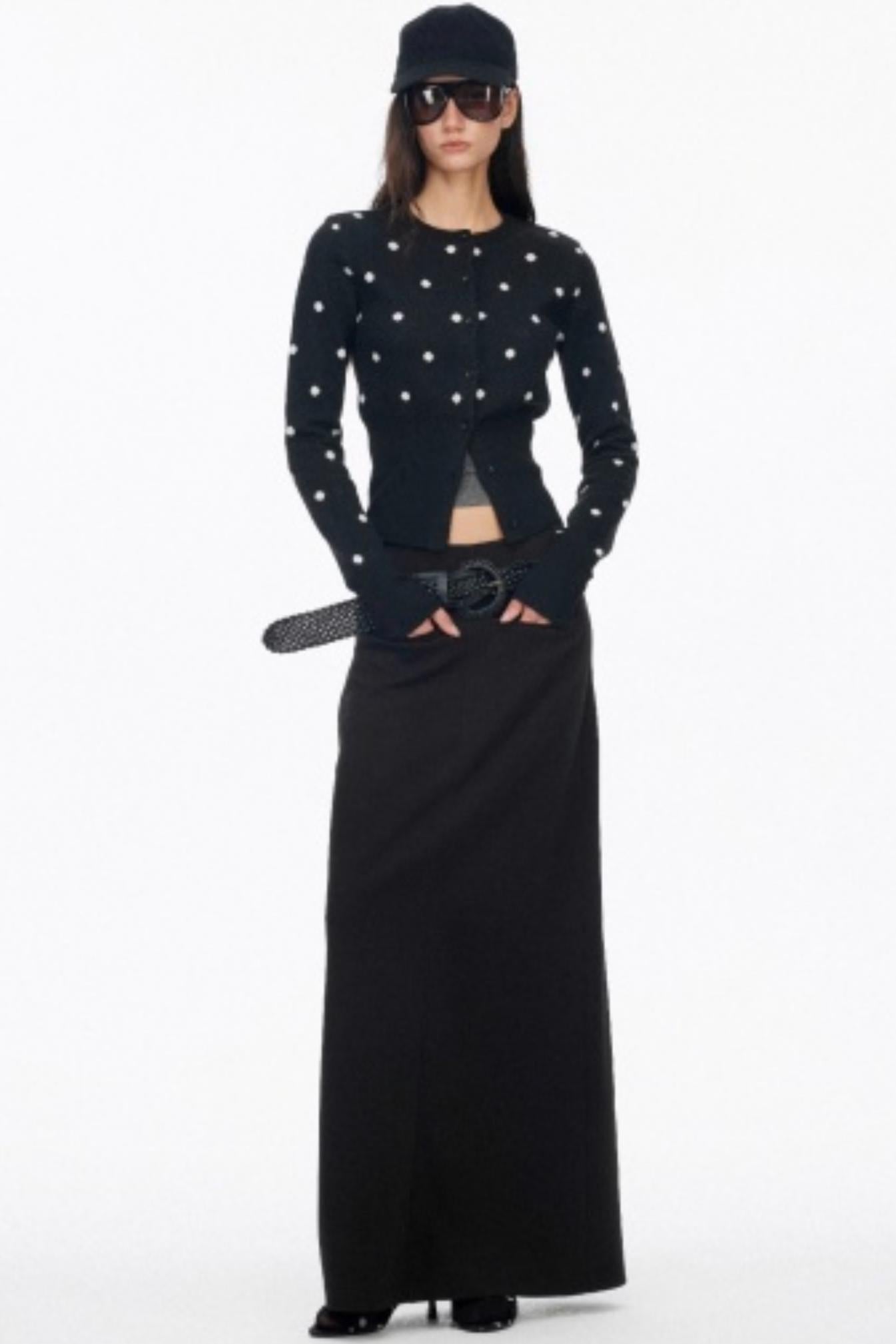 Vintage Polka Dot Base Knit Cardigan