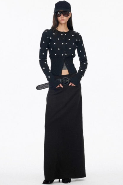 Vintage Polka Dot Base Knit Cardigan