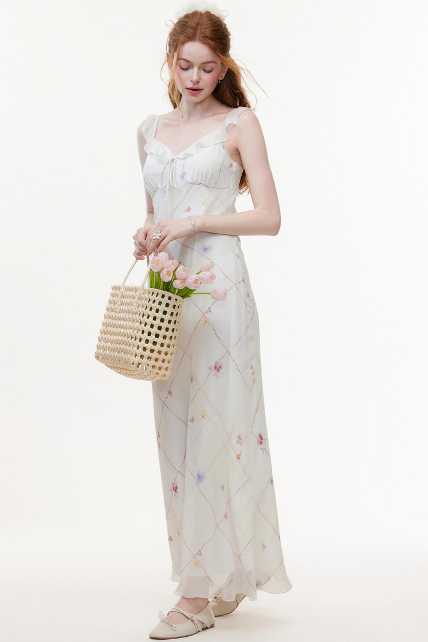 Lightweight V-Neck Chiffon Dress