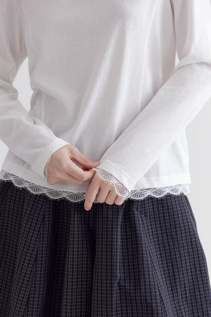 Lace Patchwork White Top