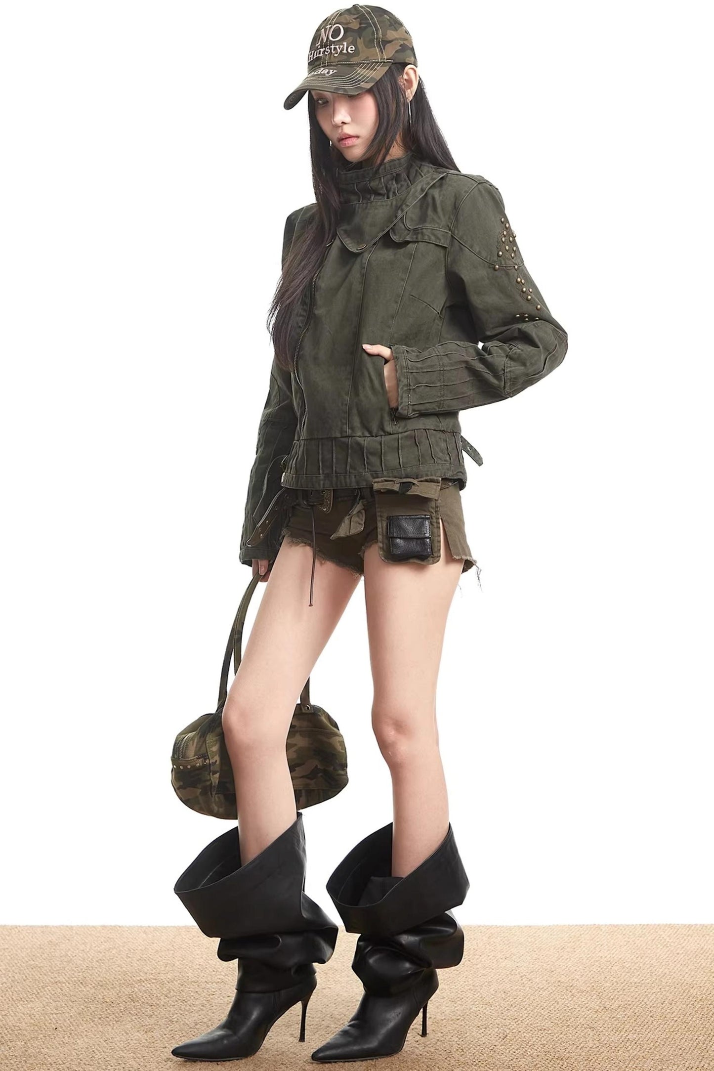 Army Green Rivet Jacket