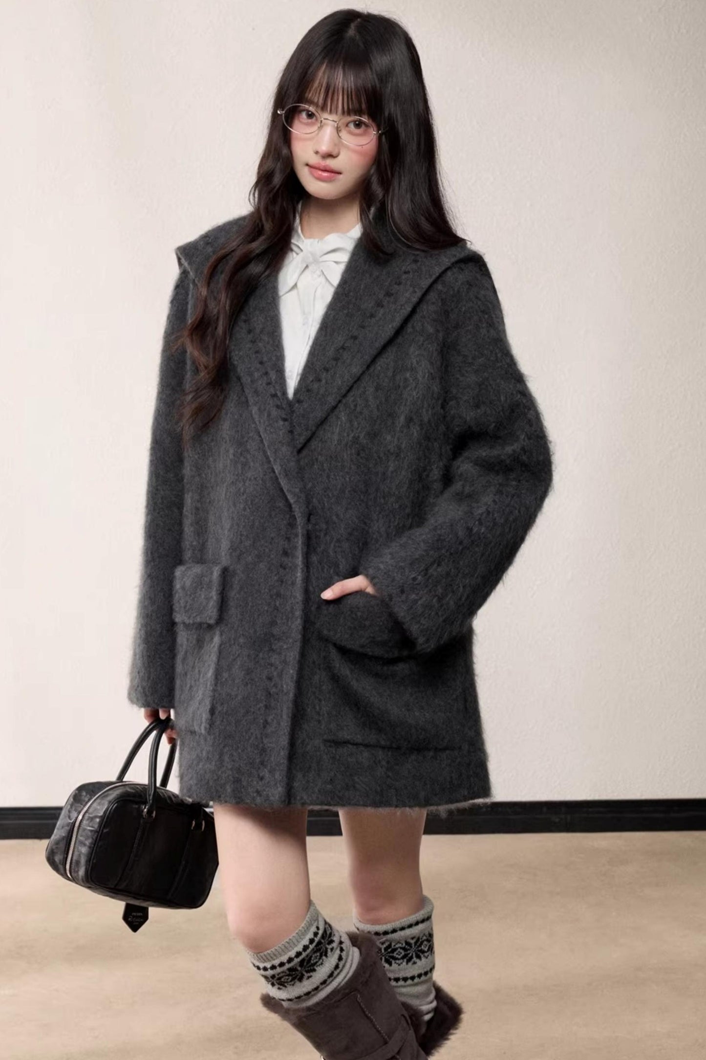 Elegant Woolen Shawl Coat