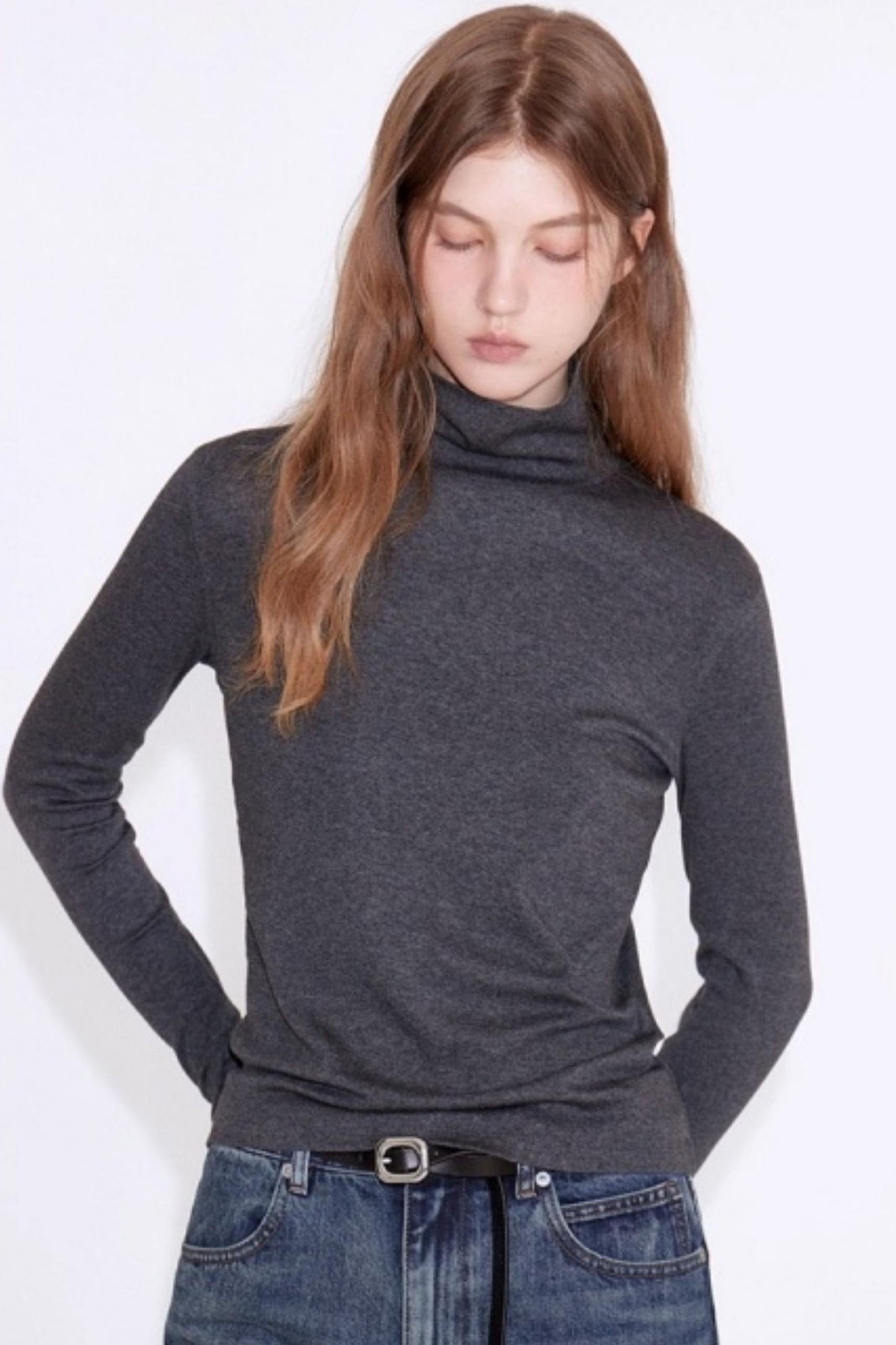 Cashmere Blend Knit Slimmimg Sweater