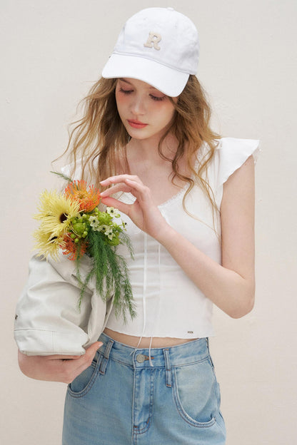 Lace V-Neck Tee Set-Up