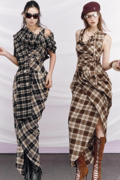 Rebellious Plaid Wool Dress