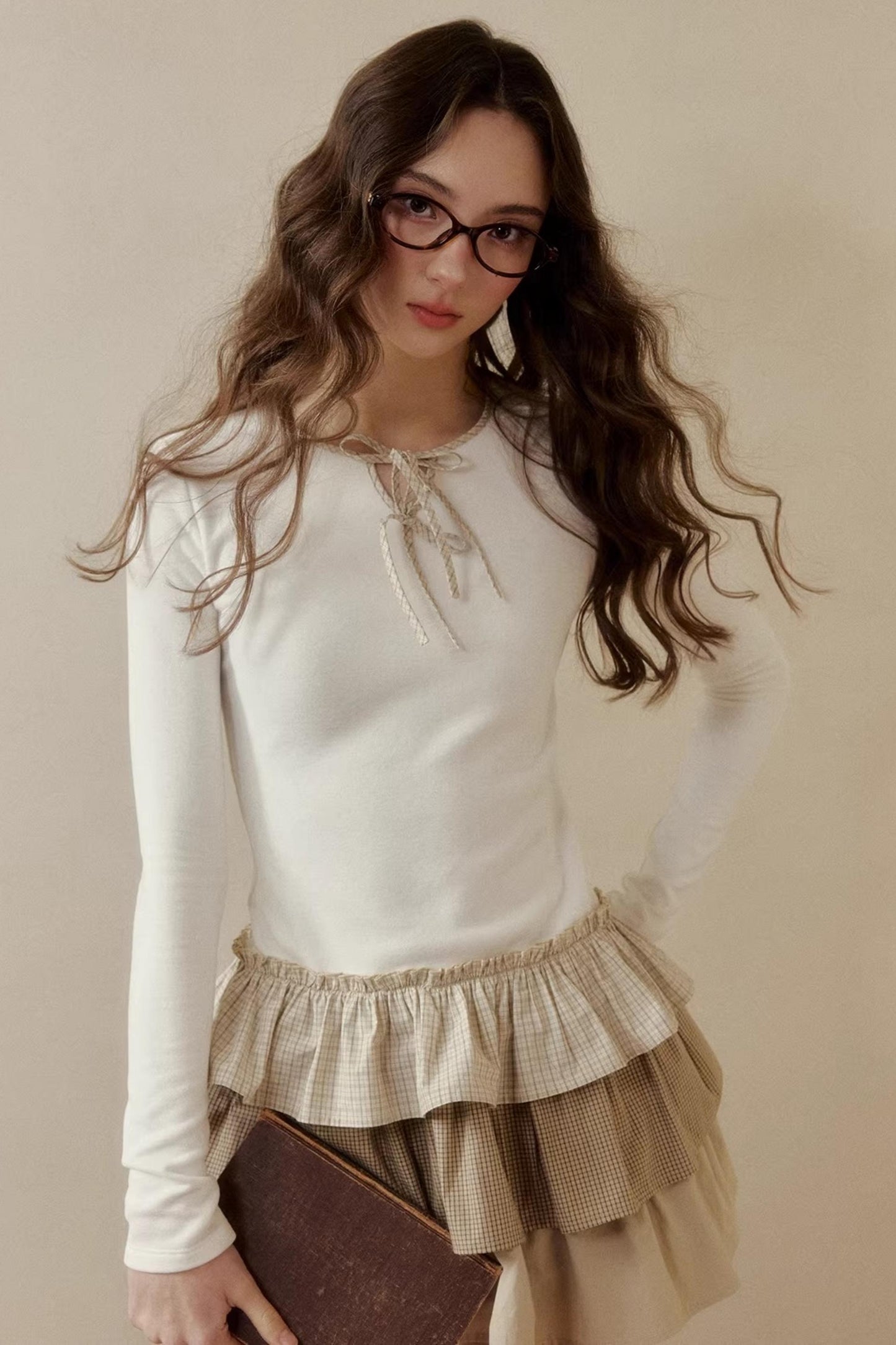 Retro Plaid Knit Tutu Skirt Dress