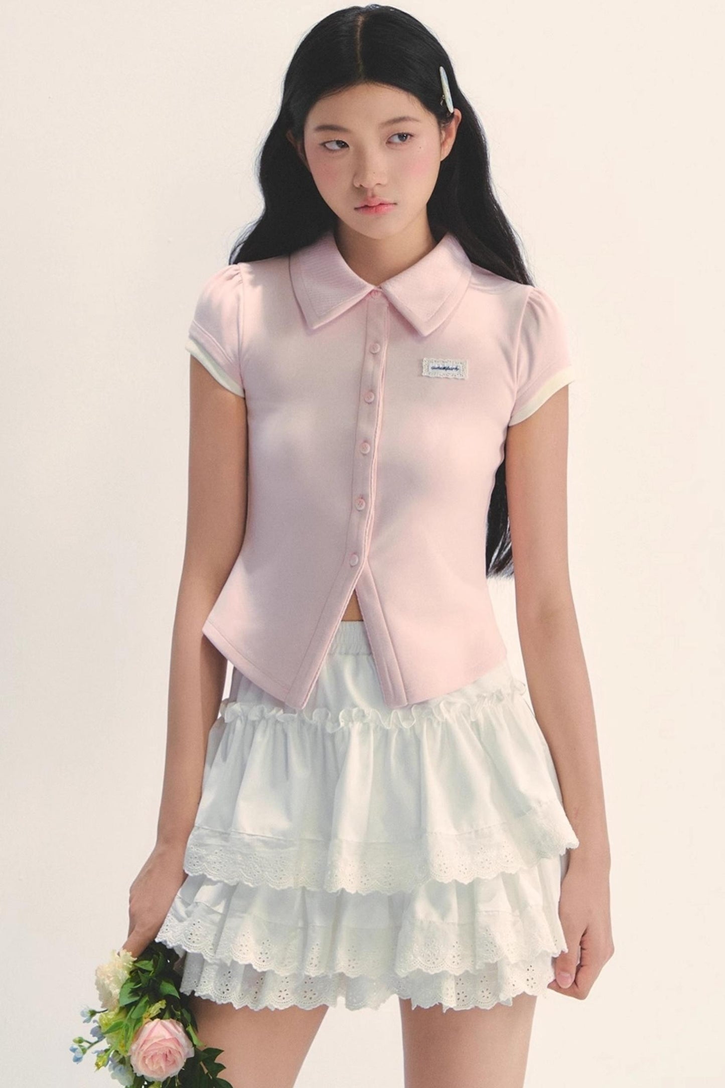 White Lace Tiered Midi Skirt