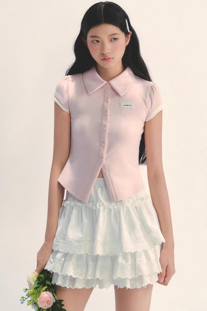 White Lace Tiered Midi Skirt