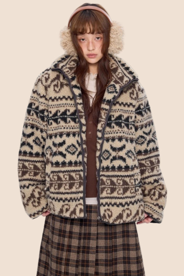 Ethnic Fleece Cotton Jacket