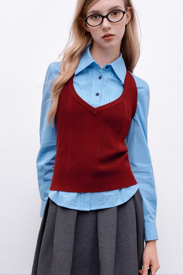 Halterneck Striped Camisole Top